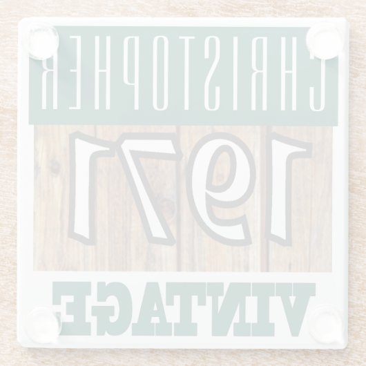 Naam met jaar 1971  glas Onderzetter Glazen Onderzetter (Achterkant)