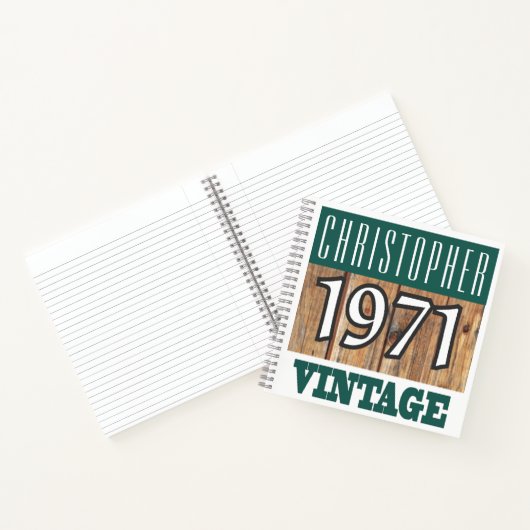 Naam met Jaar 1971 Vintage Notitieboek (Binnen)