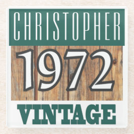 Naam met jaar 1972  glas Onderzetter