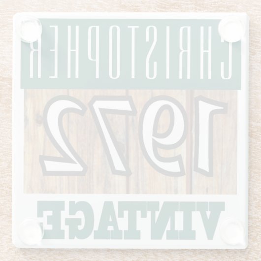 Naam met jaar 1972  glas Onderzetter Glazen Onderzetter (Achterkant)