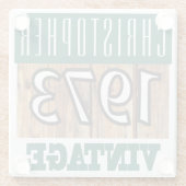 Naam met jaar 1973  glas Onderzetter Glazen Onderzetter (Achterkant)