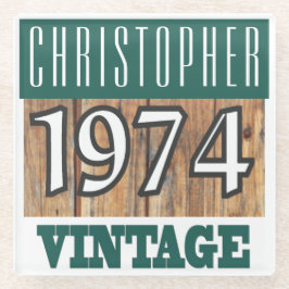 Naam met jaar 1974  glas Onderzetter