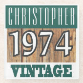 Naam met jaar 1974  glas Onderzetter Glazen Onderzetter (Voorkant)