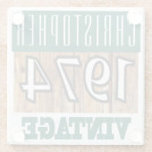 Naam met jaar 1974  glas Onderzetter Glazen Onderzetter (Achterkant)