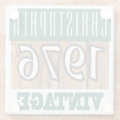 Naam met jaar 1976 glas Onderzetter Glazen Onderzetter (Achterkant)