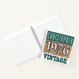 Naam met Jaar 1976 Vintage Notitieboek