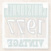 Naam met jaar 1977  glas Onderzetter (Achterkant)