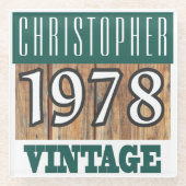 Naam met jaar 1978  glas Onderzetter (Voorkant)