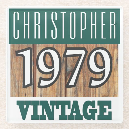 Naam met jaar 1979  glas Onderzetter Glazen Onderzetter (Voorkant)