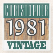 Naam met jaar 1981  glas Onderzetter Glazen Onderzetter (Voorkant)