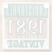 Naam met jaar 1981  glas Onderzetter Glazen Onderzetter (Achterkant)