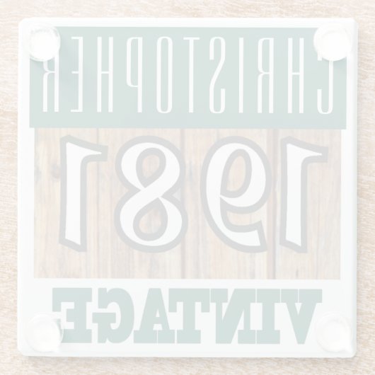Naam met jaar 1981  glas Onderzetter Glazen Onderzetter (Achterkant)