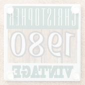 Naam met jaar  Onderzetter Glass 1980 Glazen Onderzetter (Achterkant)