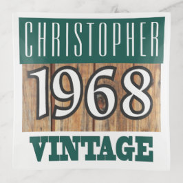Naam met jaar papierlade voor 1968 sierschaaltjes