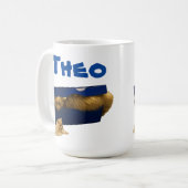 Naam met kat in een doos, koffie-Mok Koffiemok (Voorkant links)