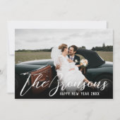 Naam met Message Happy New Year Photo Feestdagenkaart (Voorkant)