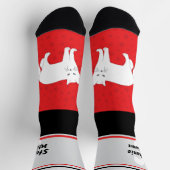 Naam met Monogram Gestreepte Witte Kat Crew Sokken (Top)