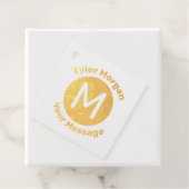 Naam met Monogram in Cirkel, Bericht Bedankjes Labels (Met doos)