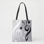 Naam met Musical Notes-boek. Tote Bag (Voorkant)