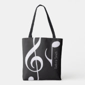 Naam met Musical Notes-boek. Tote Bag (Achterkant)
