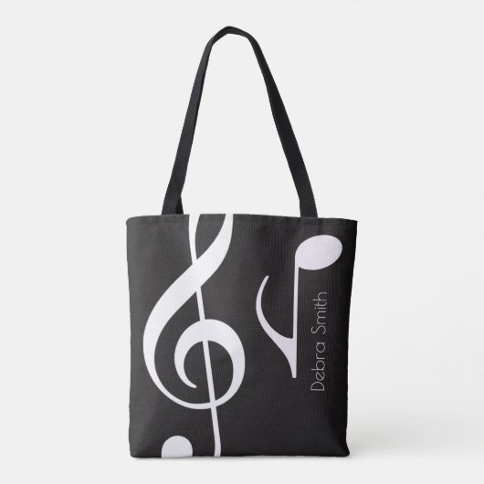 Naam met Musical Notes-boek. Tote Bag (Achterkant)