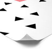 Naam met roze monogram gepersonaliseerde naam prin poster (Hoek)