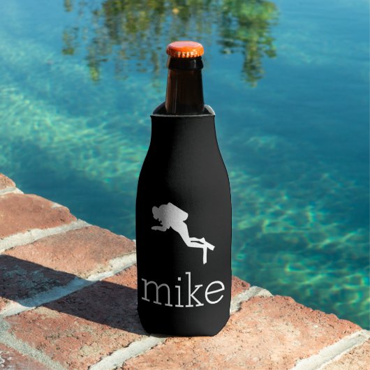 Naam met Scuba-duiker Flesjeskoeler (Insitu Zwembad)