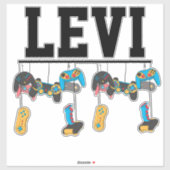 Naam met Video Game Controllers Sticker (Vel)
