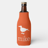 Naam met vogel flesjeskoeler (Fles Voorkant)