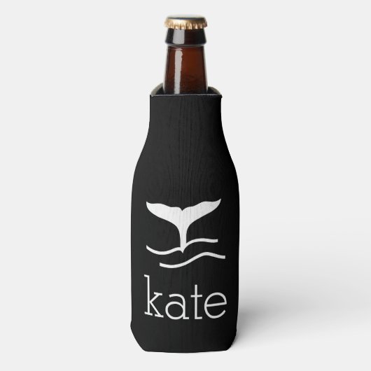 Naam met walvis flesjeskoeler (Fles Voorkant)