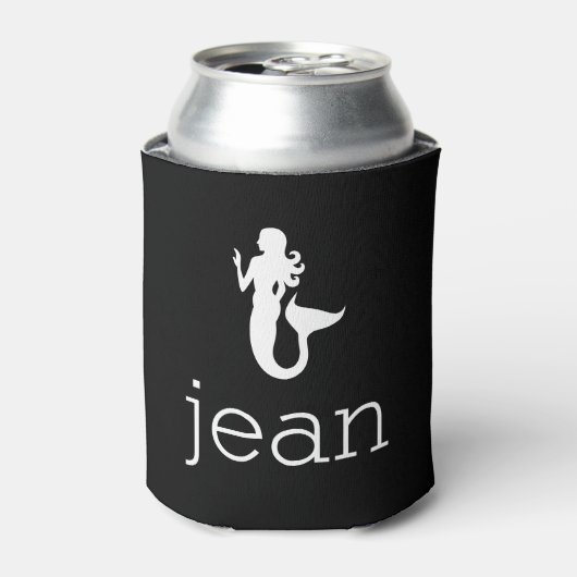 Naam met zeemeermin blikjeskoeler (Blikje Voorkant)