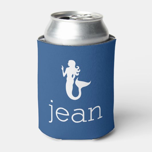 Naam met zeemeermin blikjeskoeler (Blikje Voorkant)