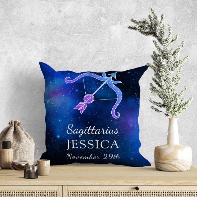 Naam met Zodiac-teken Sagittarius Gift Kussen (Creator heeft geüpload)