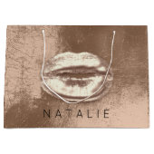 Naam Metal Kiss Lips Choclate Skinny Bronze Gold Groot Cadeauzakje (Voorkant)