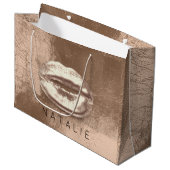 Naam Metal Kiss Lips Choclate Skinny Bronze Gold Groot Cadeauzakje (Voorkant Gekanteld)