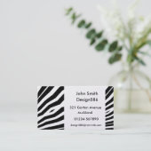 naam Metallic zebra print Business Visitekaartje (Staand voorkant)