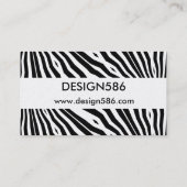 naam Metallic zebra print Business Visitekaartje (Achterkant)