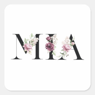 Naam Mia Vierkante Sticker