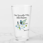 Naam, Mid-Century Modern House Snowman 16oz Pint Glas (Voorkant)