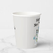 Naam, Mid Century Snowman Gelukkig Nieuwjaar, 8oz Papieren Bekers (Rechts)