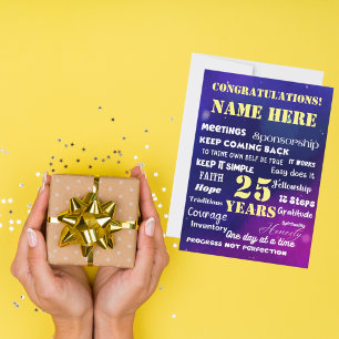 Naam/mijlpaal aanpassen 12 Step Recovery Kaart