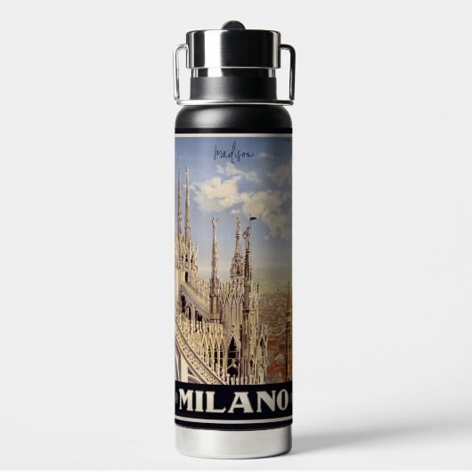 Naam Milano (Milaan) Waterfles (Achterkant)