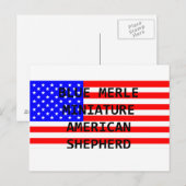 naam mini aussie op vlag blauwe merle briefkaart (Voorkant / Achterkant)