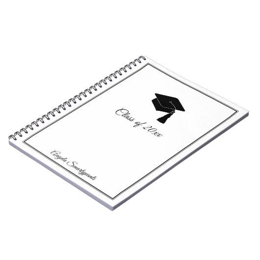 Naam Minimalistisch Afstudeerder Pet klasse 2023 Notitieboek (Linkerzijde)