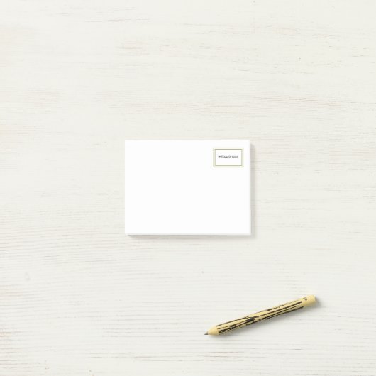 Naam Minimalistisch Gold Lijst Post-it® Notes (Op bureau)