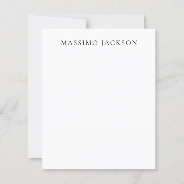 Naam Minimalistisch Modern Eenvoudig Zwart Wit (Voorkant)