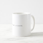 Naam Minimalistisch Modern Eenvoudig Zwart Wit Koffiemok (Voorkant rechts)