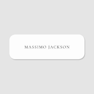 Naam Minimalistisch Modern Eenvoudig Zwart Wit Naamplaatje