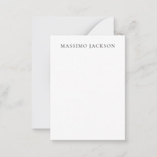 Naam Minimalistisch Modern Eenvoudig Zwart Wit Notitiekaartje