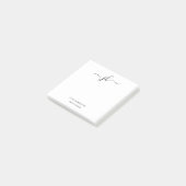 Naam minimalistisch monogram post-it® notes (Schuin)
